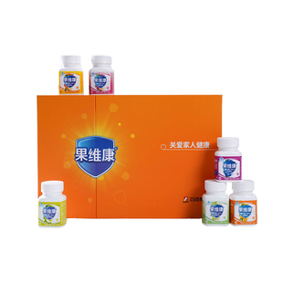 果维康维生素C含片成人维C礼盒装60片*6瓶装白葡萄蓝莓菠萝儿童