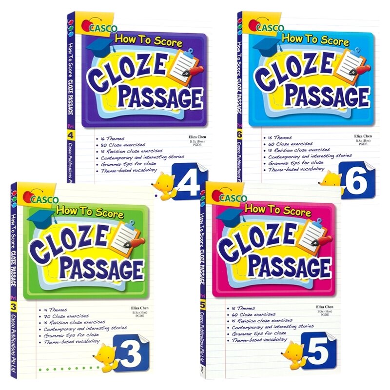 Casco How To Score  Cloze Passage 3-6 新加坡英语 得分系列 完型填词 3-6年级 小学完型练习 语法 词汇 英文原版进口图书