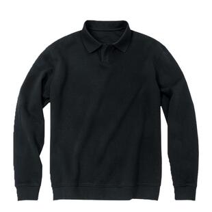 布先生轻奢贴身卫衣海鸥领纯色长袖t恤衫黑色男款简约上衣PT15618