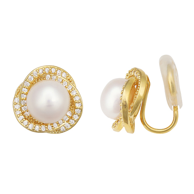 DELTA天然珍珠女耳夹气质高级