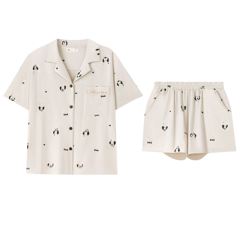 妮狄娅夏季柔软棉开衫家居服套装