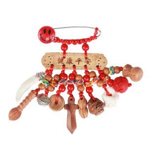 普陀山孕妇别针婴儿压夜班胸针惊龙蛇马宝宝别惊跳平安护身符桃木