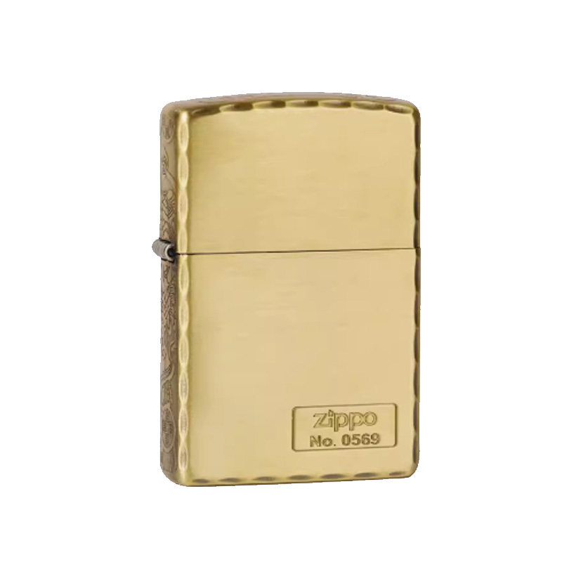 Zippo打火机咬边三面招财进宝