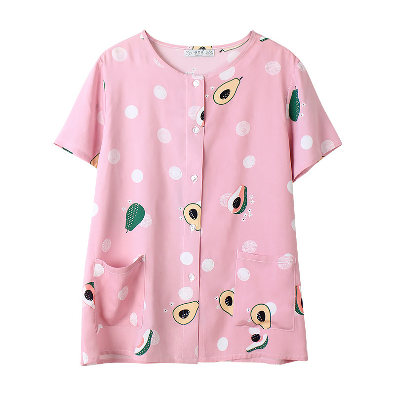 印花绵绸宽松短袖空调服彩思捷