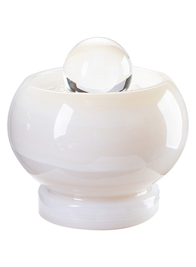 石诚记天然玉石流水喷泉摆件中式