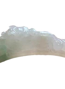 缅甸翡翠手牌A货白色雕花手牌