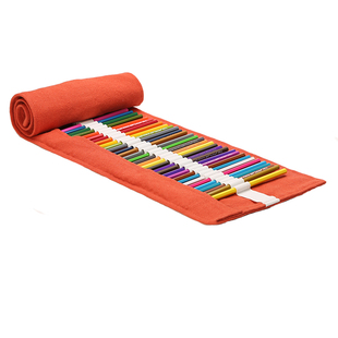 画画专用 收纳布艺袋 美术生铅笔素描笔收纳 亚麻笔帘笔袋多孔