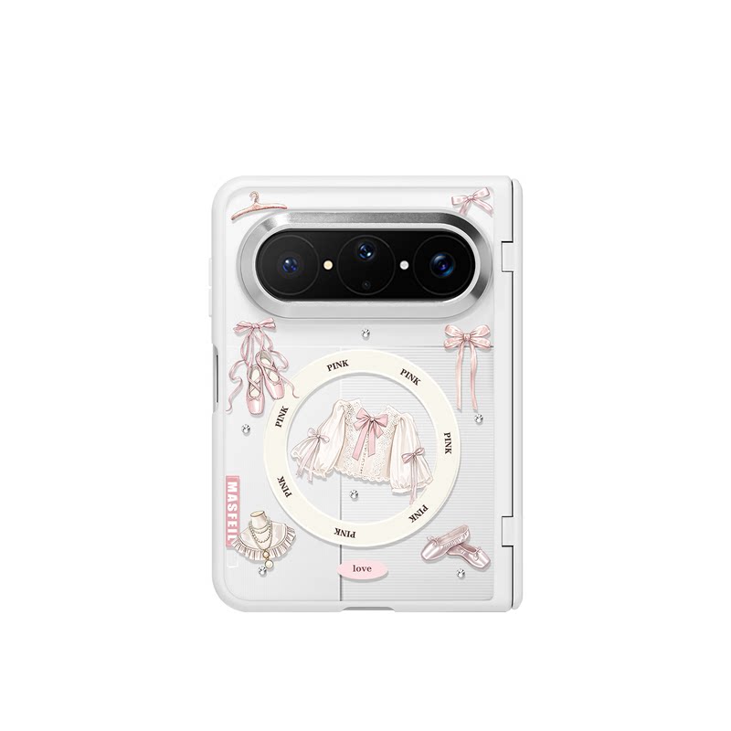 MASFEIL× 少女衣柜适用华为PuraXMax手机壳磁吸小折叠阔PURA典藏版Ko2透明全包保护套防摔镶钻x2新款高级感
