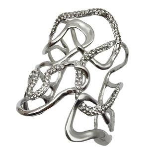 欧美风极简手镯鬼才设计师开口设计微镶时尚不规则高级感宽版手环