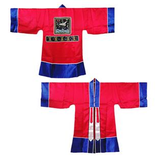 天师豪礼道士服装用品道家法衣经衣道服道袍补子衣仙鹤衣缎布红色