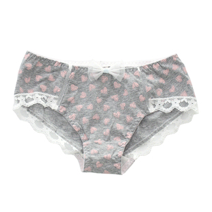 3条日系全棉低腰少女学生内裤无痕蕾丝纯棉可爱包臀三角短裤春夏