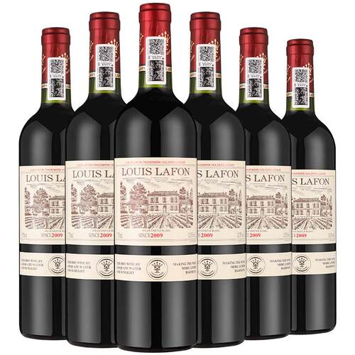 LOUIS LAFON路易拉菲法国进口红酒整箱6支礼盒干红葡萄酒官方正品