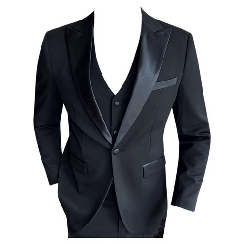 新郎塔士多西服男套装修身伴郎结婚正装礼服商务休闲戗驳领小西装