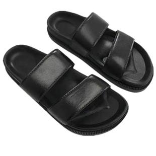 韩国ulzzang原宿风复古双带拖鞋女夏外穿学生厚底一字沙滩凉拖鞋