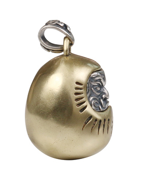 YUKI男士复古小众银铜达摩项链