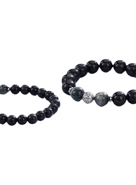 天然黑曜石招财转运铃铛送礼手链