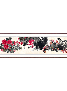 国画客厅齐白石繁花似锦卧室挂画