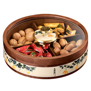 中式实木精致果盘客厅家用高端干果盘新款2025零食收纳盒水果盘子