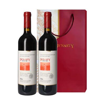 王朝官方经典干红葡萄酒2瓶+礼袋