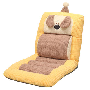 办公室连体坐垫屁垫椅子靠背垫一体学生教室座垫加厚毛绒屁股垫冬