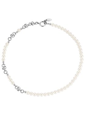 ins拼接中性风锁骨链情侣款珍珠