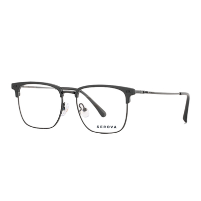 施洛华商务半框近视眼镜男款超轻钛架专业可配近视散光度数SP1165