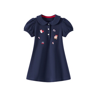 【液氨】TeenieWeenie Kids小熊童装26夏款女宝A版刺绣POLO连衣裙
