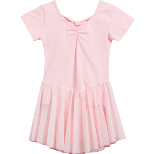 儿童舞蹈服女童短袖练功服幼儿园芭蕾舞形体服女孩中国舞跳舞纱裙
