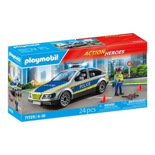 playmobil摩比世界玩具男孩积木声光仿真模型警车警察局新年礼物