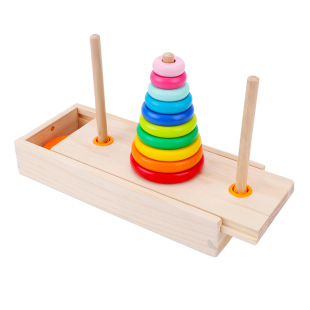 汉诺塔小学生10层八8层儿童早教益智力逻辑思维训练玩具木制以上