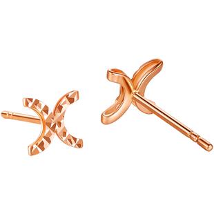 【直播】TSL谢瑞麟18K玫瑰金双C耳钉女款彩金耳环ins风AB991