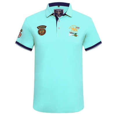 大牌男装短袖t恤男士浅绿色polo