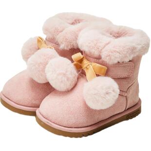 卡特兔软底保暖男雪地靴女童棉鞋冬季宝宝加绒冬款儿童学步鞋童鞋