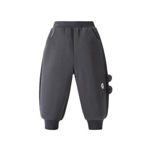 精典泰迪男童加绒保暖束脚裤冬季卡通休闲运动长裤宽松百搭运动裤