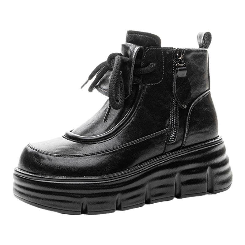 ZFCQ香港厚底增高马丁靴女款真皮