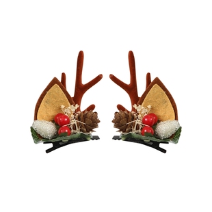 圣诞头饰儿童鹿角发夹2025新款圣诞节发卡女童节日装饰品麋鹿发饰