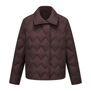 波司登商务气质女短款翻领立领优雅廓形保暖薄款鹅绒羽绒服外套