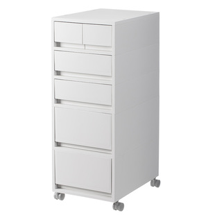 霜山抽屉式收纳柜办公室A4文件储物柜家用桌下多层可移动置物柜