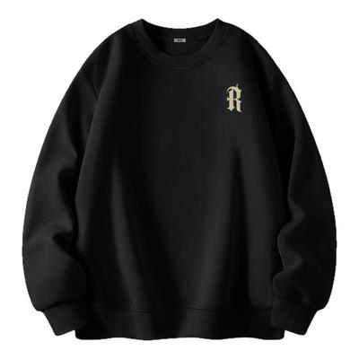 雪中飞黑色套头卫衣男款长袖上衣