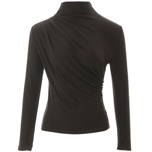 从那以后黑色针织衫早秋半高领小上衣长袖内搭打底衫高级感穿搭女