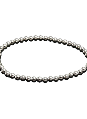 简约百搭弹力绳手链女圆珠手串钛钢不掉色ins风高级感球球手饰