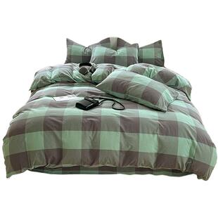 2026年新款纯棉被套床单枕套三件套学生宿舍全棉水洗棉四件套定制