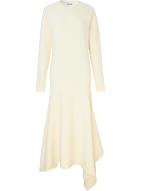 【反季】Jil Sander 秋冬女解构长袖羊毛中长长袖连衣裙