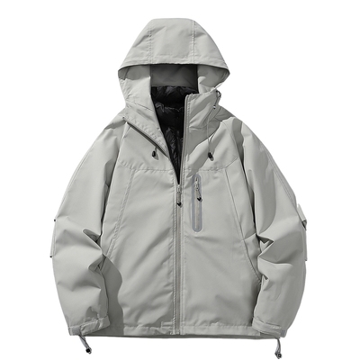 美式连帽三防冬季面料冲锋羽绒服