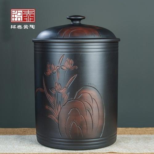 建水紫陶12饼茶缸陶瓷家用密封罐储存普洱茶茶桶防潮装散茶罐新的