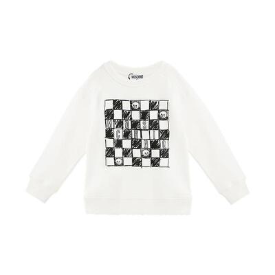 Moschino/莫斯奇诺 儿童格纹泰迪熊印花卫衣