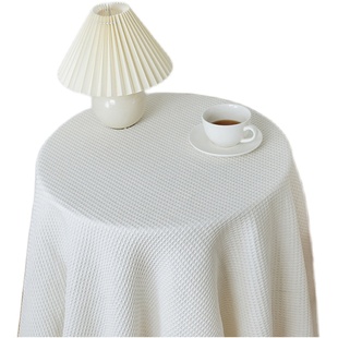 ins风法式棉线桌布长桌轻奢高级氛围感生日拍照日系茶几布长方形