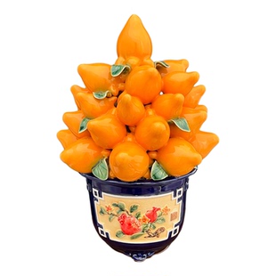 五代同堂果黄金果摆件新年金玉满堂招财装饰陶瓷黄金果乔迁送礼