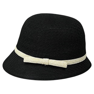 新款法式精致小沿礼帽女夏天渔夫草帽时尚复古遮阳防晒盆帽马术帽