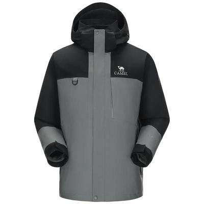 骆驼户外拼色冲锋衣男三合一可拆卸两件套登山服装女防风防水外套